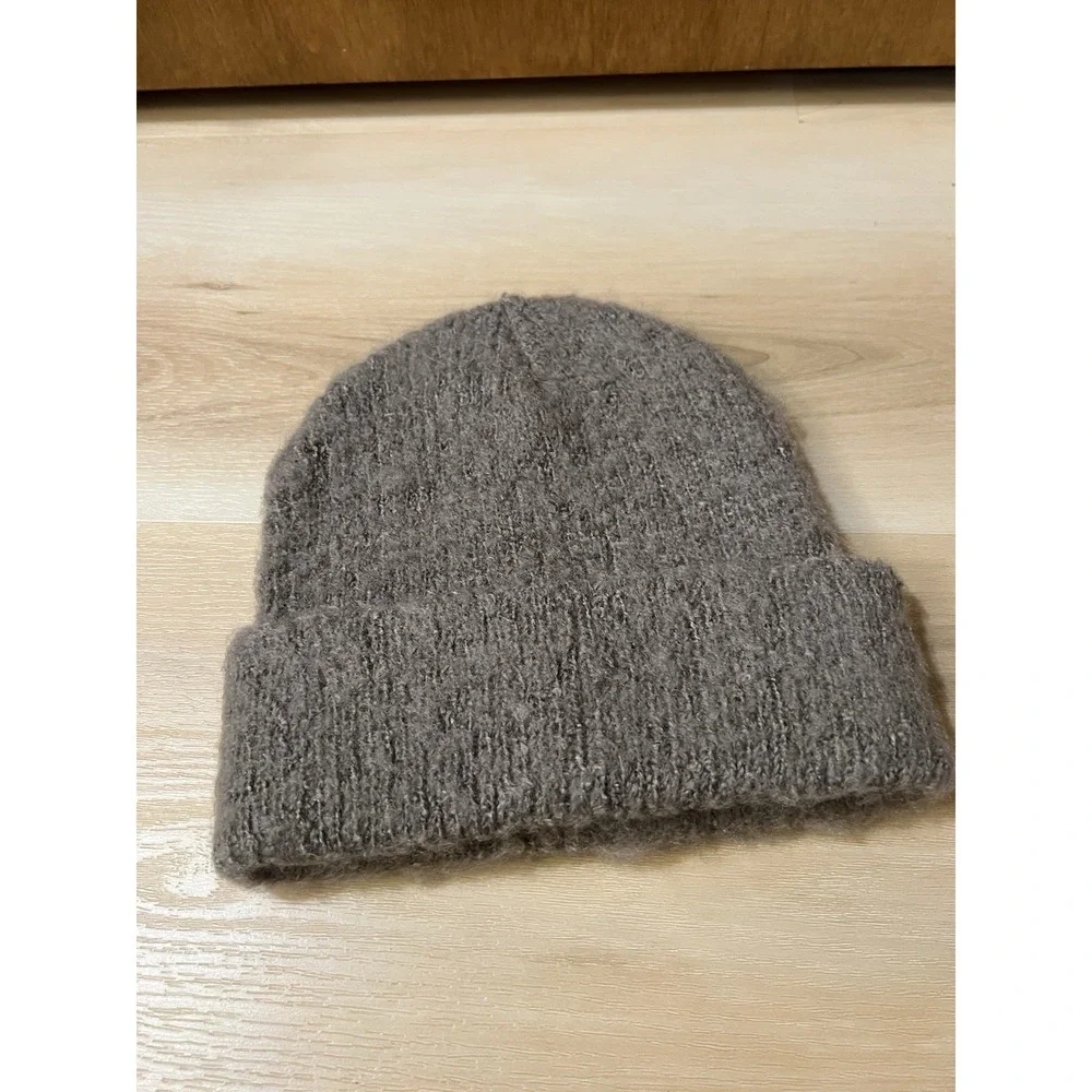 NWT Calia Luxe Beanie Hat Women's One Size Dark Gray Taupe Soft Knit Winter OSFM
